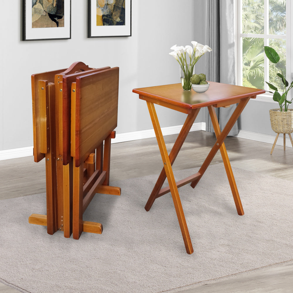 Foldable Patio Dining Set With Four Folding Chairs Easy